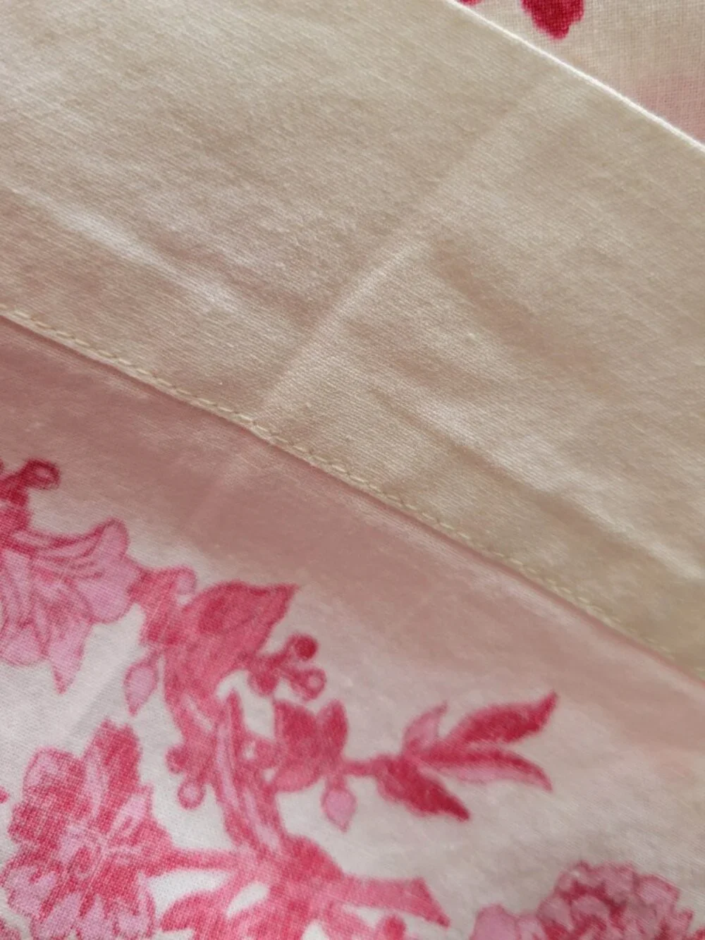 VTG Williams Sonoma Pink Roses Floral Cotton Table Cloth 70”x108” Cottagecore